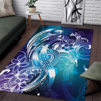 Aloha Hawaii Turtle Area Rug Teal Purple Ribbon - Polynesian Pride