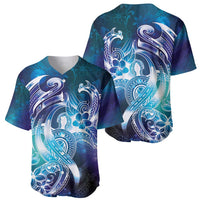 Aloha Hawaii Turtle Baseball Jersey Teal Purple Ribbon - Polynesian Pride