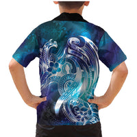 Aloha Hawaii Turtle Family Matching Mermaid Dress and Hawaiian Shirt Teal Purple Ribbon - Polynesian Pride
