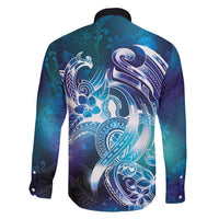 Aloha Hawaii Turtle Family Matching Summer Maxi Dress and Hawaiian Shirt Teal Purple Ribbon - Polynesian Pride