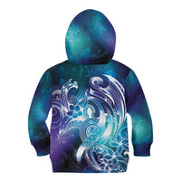 Aloha Hawaii Turtle Kid Hoodie Teal Purple Ribbon - Polynesian Pride