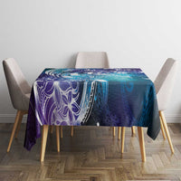 Aloha Hawaii Turtle Tablecloth Teal Purple Ribbon - Polynesian Pride