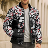 Kia Kaha Te Reo Maori Bomber Puffer Jacket 50 Years Mo Ake Tonu Te Reo - Polynesian Pride