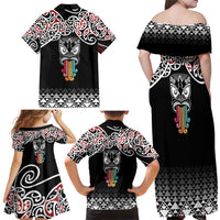 Kia Kaha Te Reo Maori Family Matching Off Shoulder Maxi Dress and Hawaiian Shirt 50 Years Mo Ake Tonu Te Reo - Polynesian Pride