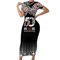 Kia Kaha Te Reo Maori Family Matching Short Sleeve Bodycon Dress and Hawaiian Shirt 50 Years Mo Ake Tonu Te Reo - Polynesian Pride
