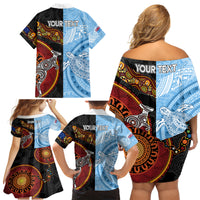 personalised-fiji-and-australia-family-matching-off-shoulder-short-dress-and-hawaiian-shirt-masi-patterns-mix-aboriginal-art