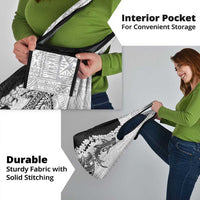 Polynesian Plumeria Lei Grocery Bag with Hammerhead Shark