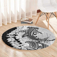 Polynesian Plumeria Lei Round Carpet with Hammerhead Shark LT7 - Polynesian Pride