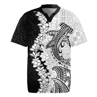 Polynesian Plumeria Lei Rugby Jersey with Hammerhead Shark