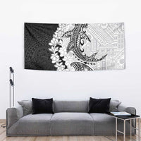 Polynesian Plumeria Lei Tapestry with Hammerhead Shark