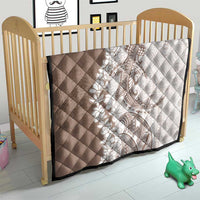 Polynesian Beige Plumeria Lei Quilt with Hammerhead Shark