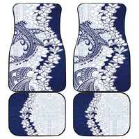 Polynesian Navy Blue Plumeria Lei Car Mats with Hammerhead Shark LT7 - Polynesian Pride