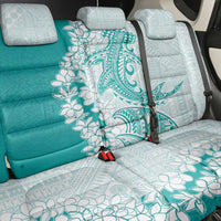 Polynesian Teal Plumeria Lei Back Car Seat Cover with Hammerhead Shark