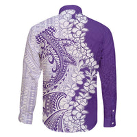 Polynesian Purple Plumeria Lei Family Matching Tank Maxi Dress and Hawaiian Shirt with Hammerhead Shark LT7 - Polynesian Pride