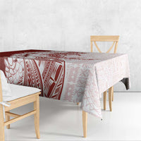 Polynesian Crimson Plumeria Lei Tablecloth with Hammerhead Shark