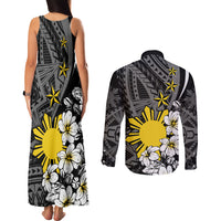Philippines Sampaguita Personalised Couples Matching Tank Maxi Dress and Long Sleeve Button Shirt Women's Day LT7 - Polynesian Pride
