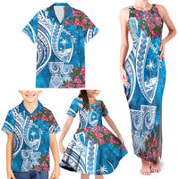 Hafa Adai Guam Family Matching Tank Maxi Dress and Hawaiian Shirt Crystal Waves