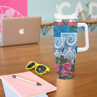 Hafa Adai Guam Tumbler With Handle Crystal Waves