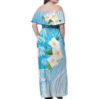 Personalized Guam Chamorro Family Matching Off Shoulder Maxi Dress and Hawaiian Shirt Turtles and Guasali Flowers