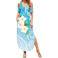 Personalized Guam Chamorro Family Matching Summer Maxi Dress and Hawaiian Shirt Turtles and Guasali Flowers