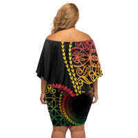 Proudly Ni-Van Sandroing Inspired Classic Style Family Matching Off Shoulder Short Dress and Hawaiian Shirt