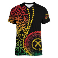 Proudly Ni-Van Sandroing Inspired Classic Style Women V-Neck T-Shirt LT7 Female Colorful - Polynesian Pride