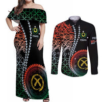 Proudly Ni-Van Sandroing Inspired Couples Matching Off Shoulder Maxi Dress and Long Sleeve Button Shirt Penama Classic Style