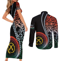 Proudly Ni-Van Sandroing Inspired Couples Matching Short Sleeve Bodycon Dress and Long Sleeve Button Shirt Penama Classic Style