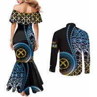 Proudly Ni-Van Sandroing Inspired Couples Matching Mermaid Dress and Long Sleeve Button Shirt Sanma Classic Style