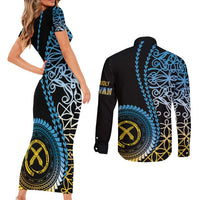 Proudly Ni-Van Sandroing Inspired Couples Matching Short Sleeve Bodycon Dress and Long Sleeve Button Shirt Sanma Classic Style