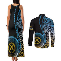 Proudly Ni-Van Sandroing Inspired Couples Matching Tank Maxi Dress and Long Sleeve Button Shirt Sanma Classic Style