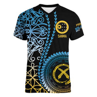 Proudly Ni-Van Sandroing Inspired Women V-Neck T-Shirt Sanma Classic Style LT7 Female Colorful - Polynesian Pride