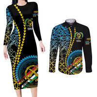 Proudly Ni-Van Sandroing Inspired Couples Matching Long Sleeve Bodycon Dress and Long Sleeve Button Shirt Torba Classic Style
