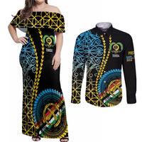 Proudly Ni-Van Sandroing Inspired Couples Matching Off Shoulder Maxi Dress and Long Sleeve Button Shirt Torba Classic Style