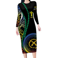 Proudly Ni-Van Sandroing Inspired Long Sleeve Bodycon Dress Tafea Classic Style