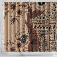 Bula Fiji Shower Curtain Shark Tail Beige Masi Tapa
