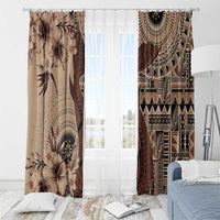 Bula Fiji Window Curtain Shark Tail Beige Masi Tapa