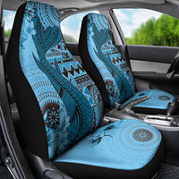 Bula Fiji Car Seat Cover Shark Tail Turquoise Masi Tapa