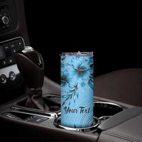 Bula Fiji Personalised Skinny Tumbler Shark Tail Turquoise Masi Tapa