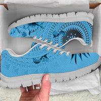 Bula Fiji Personalised Sneakers Shark Tail Turquoise Masi Tapa