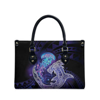Polynesian Aumakua Leather Bag Jellyfish with Shark - Polynesian Pride