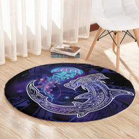 Polynesian Aumakua Round Carpet Jellyfish with Shark - Polynesian Pride