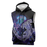 Polynesian Aumakua Sleeveless Zip Hoodie Jellyfish with Shark - Polynesian Pride