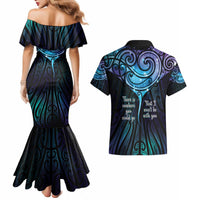 Aotearoa Maori Te Whai Rahi Couples Matching Mermaid Dress and Hawaiian Shirt Tala - Nowhere You Could Go That I Won't Be With You - Polynesian Pride