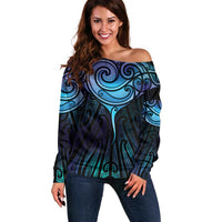 Aotearoa Maori Te Whai Rahi Off Shoulder Sweater Tala - Nowhere You Could Go That I Won't Be With You - Polynesian Pride