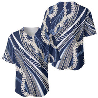 Polynesian Puakeniken Pikake Twisted Lei Baseball Jersey Navy Blue - Polynesian Pride