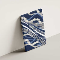 Polynesian Puakeniken Pikake Twisted Lei Canvas Wall Art Navy Blue - Polynesian Pride