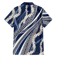 Polynesian Puakeniken Pikake Twisted Lei Hawaiian Shirt Navy Blue LT7 - Polynesian Pride