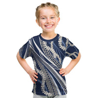Polynesian Puakeniken Pikake Twisted Lei Kid T Shirt Navy Blue LT7 Navy Blue - Polynesian Pride