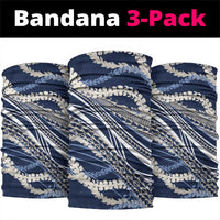 Polynesian Puakeniken Pikake Twisted Lei Neck Gaiter Navy Blue - Polynesian Pride